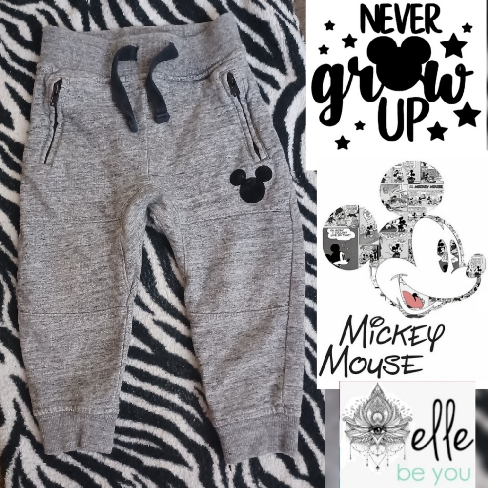 NEW Mickey Mouse DISNEY Joggers Like a Big Boy Streetwear Baby Infant 9 to 12 m